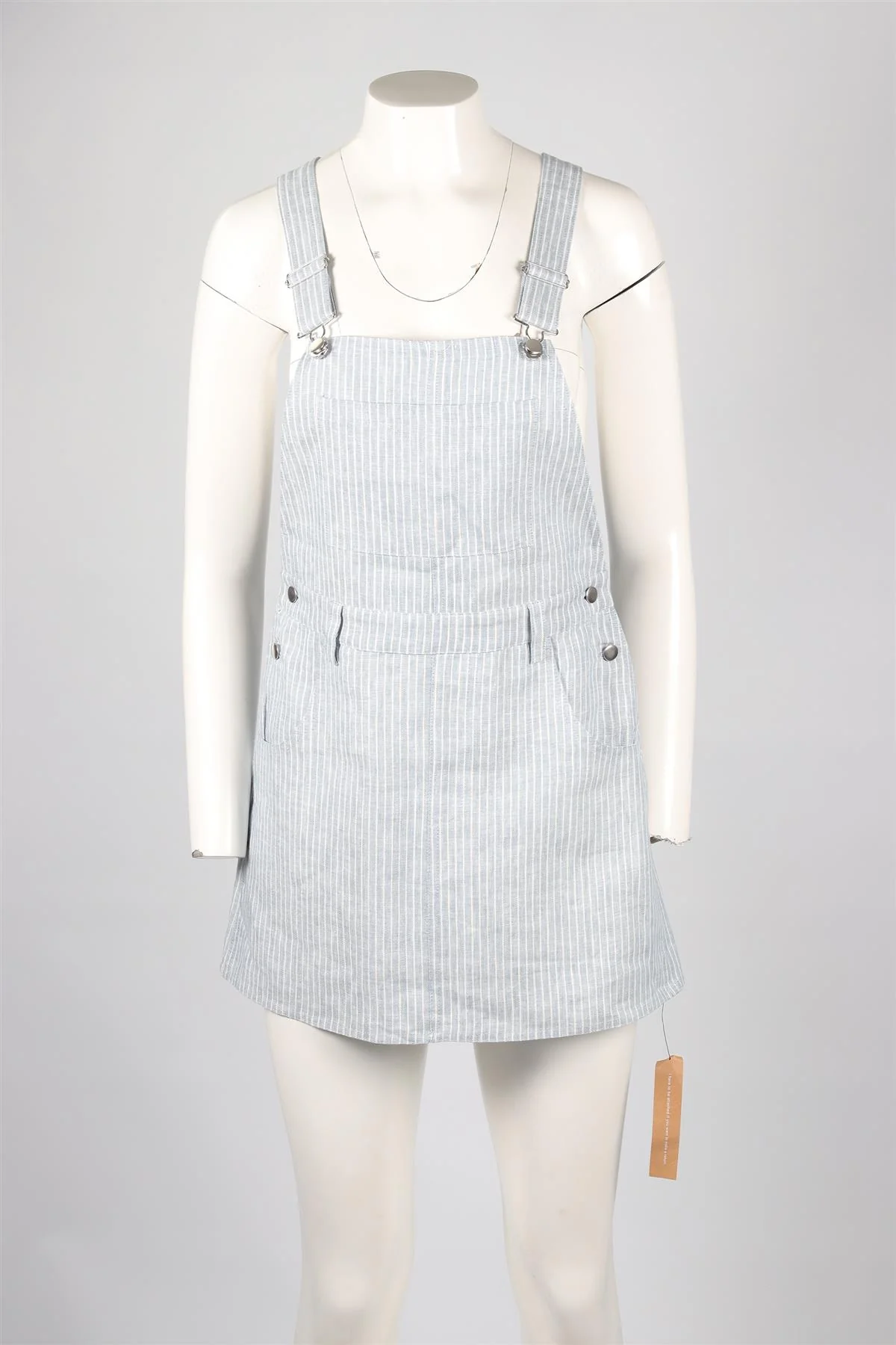REFORMATION BLUE LINEN MINI DRESS US 2 UK 6 - Image 2