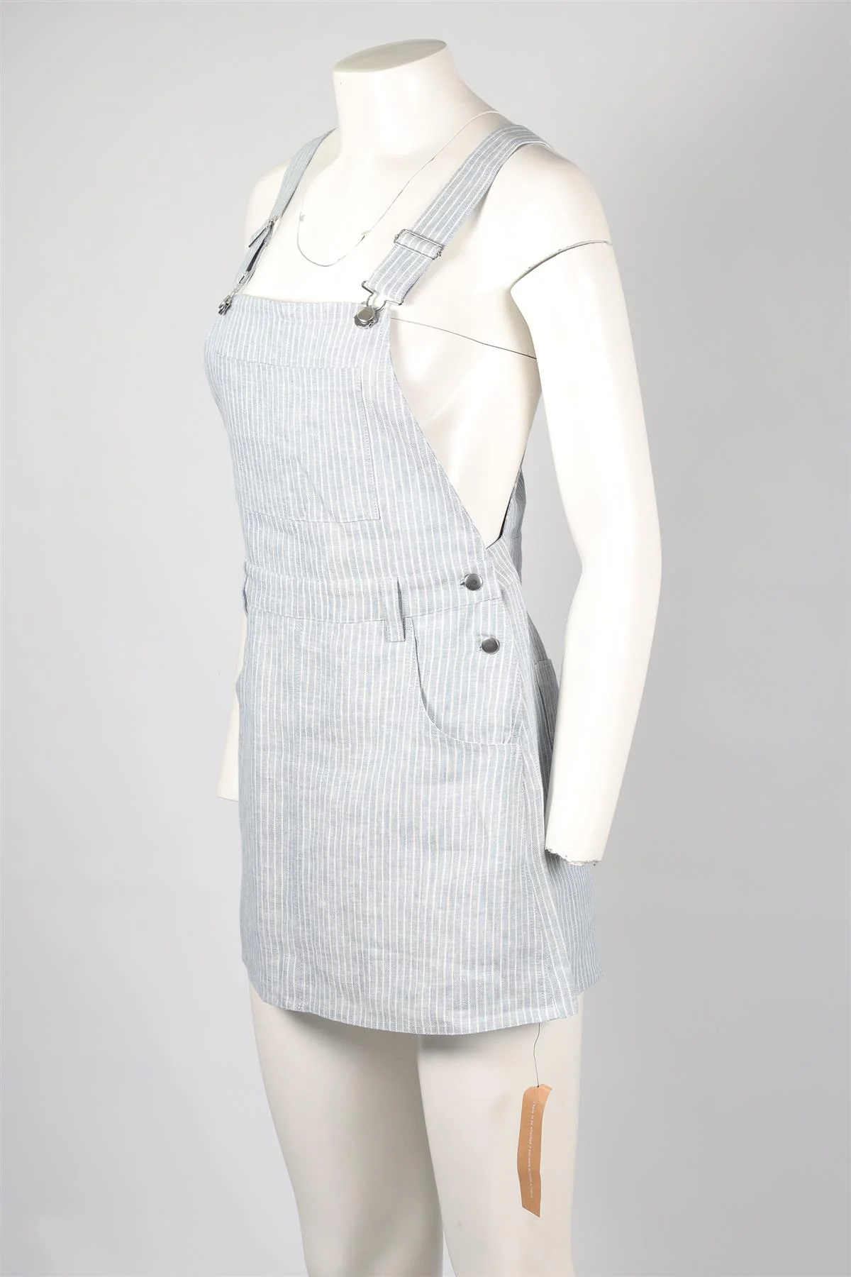 REFORMATION BLUE LINEN MINI DRESS US 2 UK 6 - Image 3