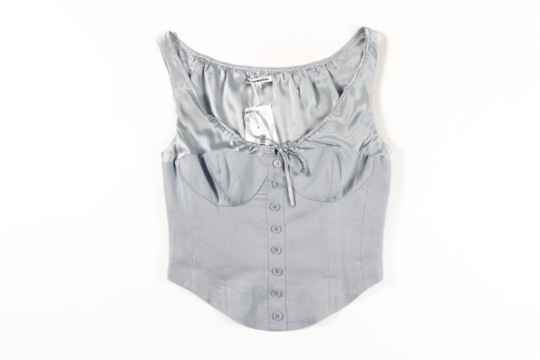 REFORMATION BLUE LINEN TOP US 2 UK 6 - Image 2