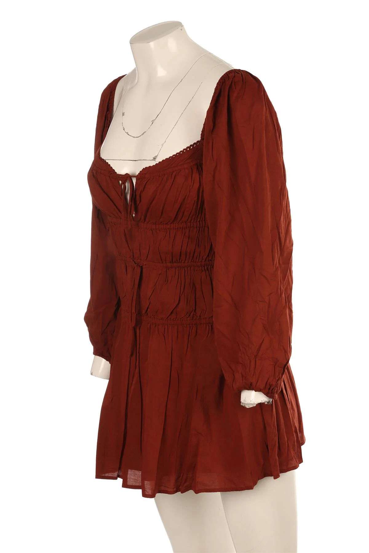 REFORMATION BROWN COTTON MINI DRESS US 2 UK 6 - Image 3