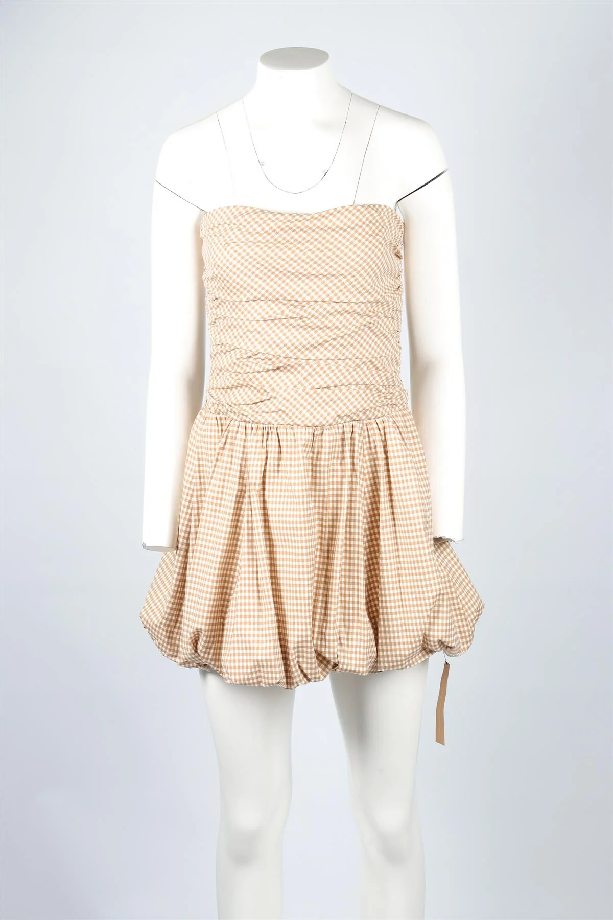 REFORMATION BROWN COTTON MINI DRESS US 4 UK 8 - Image 2