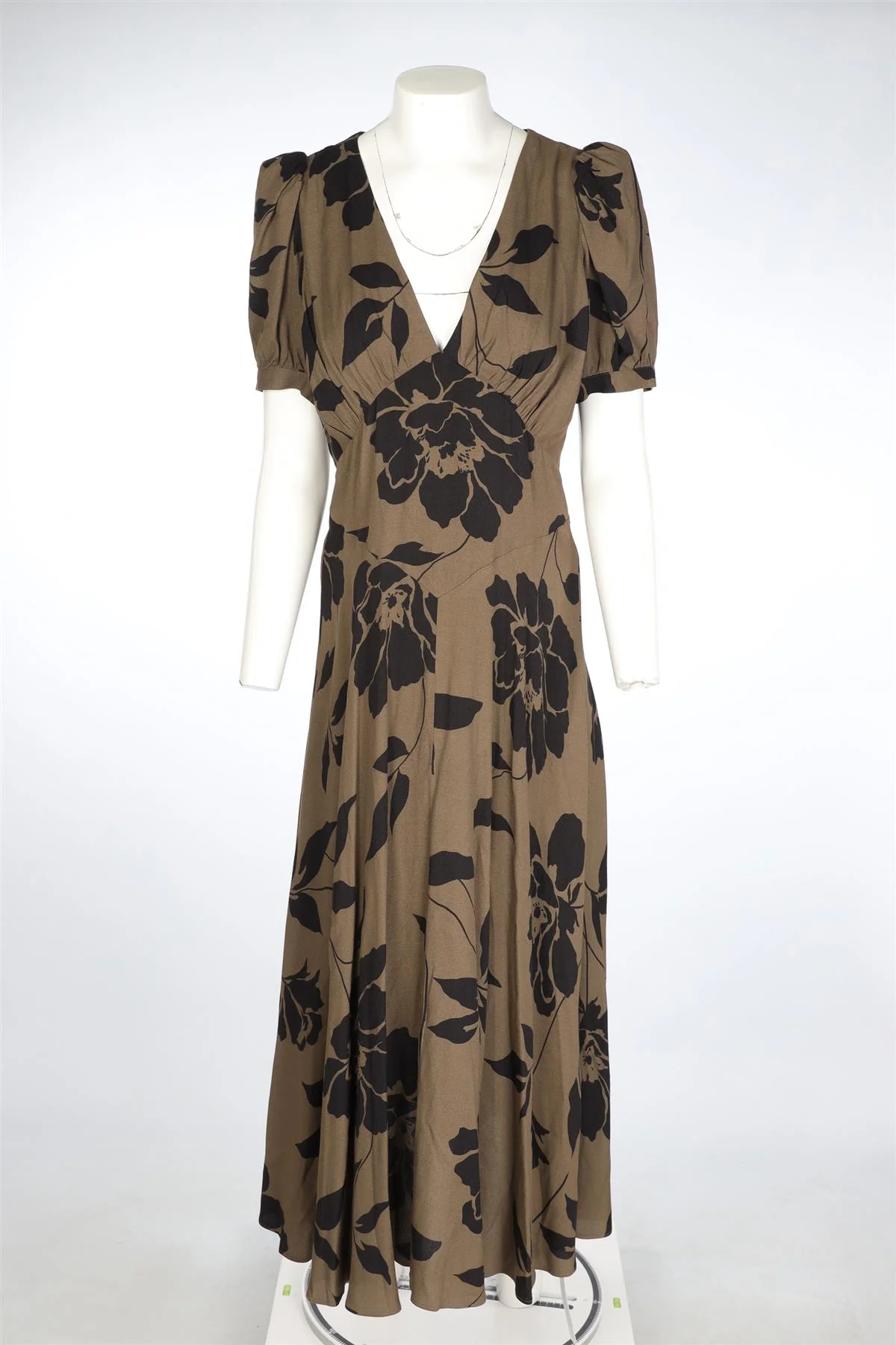 REFORMATION BROWN CREPE MAXI DRESS US 10 UK 14 - Image 2