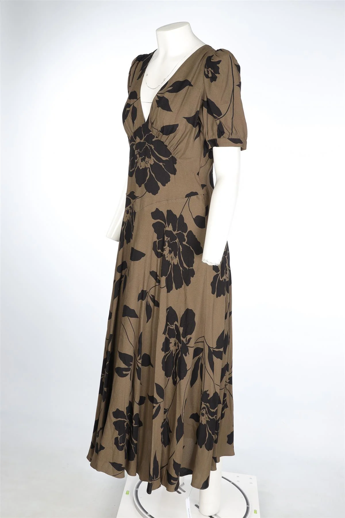 REFORMATION BROWN CREPE MAXI DRESS US 10 UK 14 - Image 3