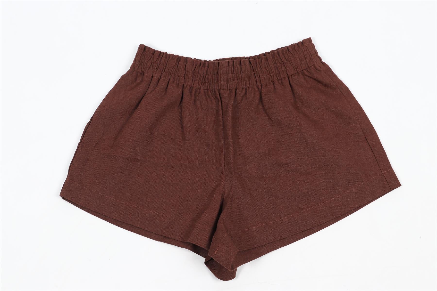 REFORMATION BROWN LINEN SHORTS XSMALL - Image 2