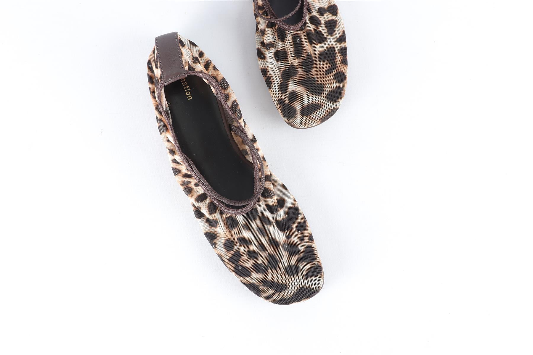 REFORMATION BROWN MESH BALLET FLATS EU 38 UK 5 US 8 - Image 4