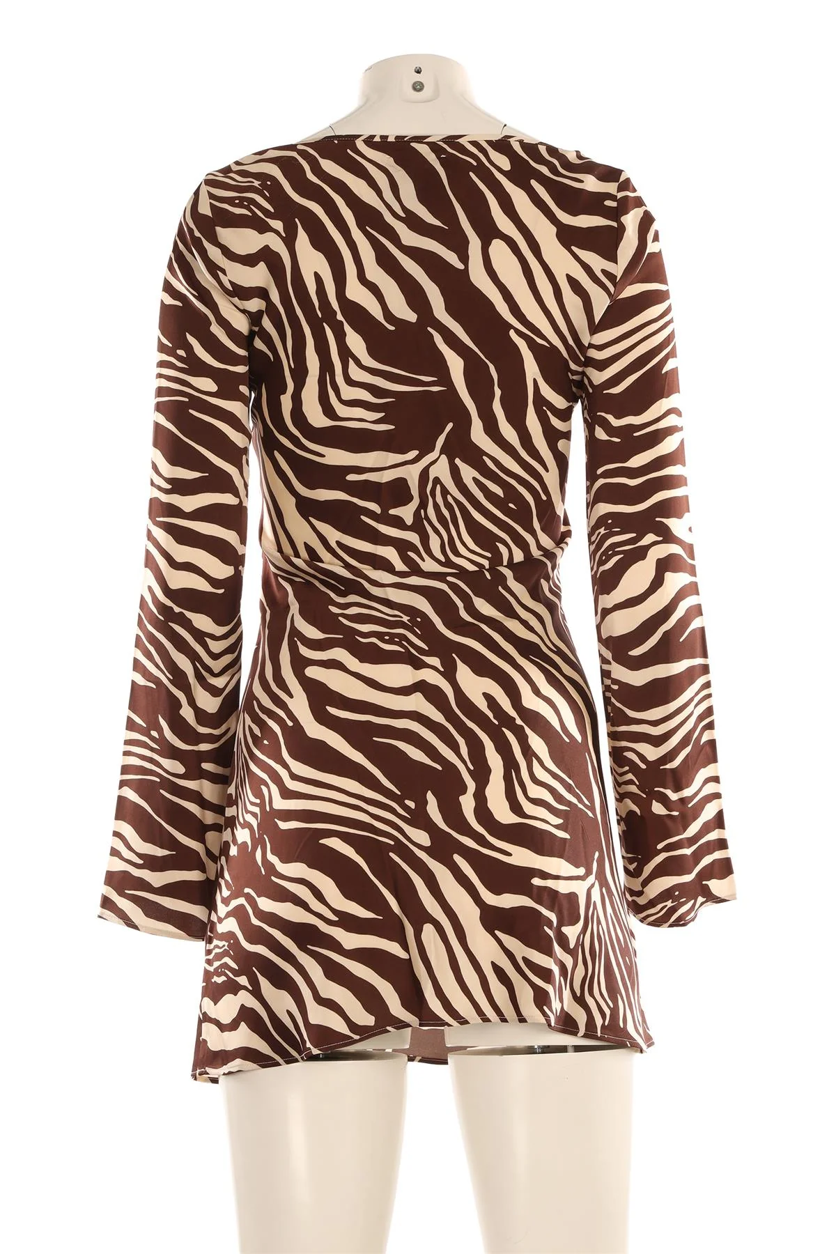 REFORMATION BROWN SATIN MINI DRESS XSMALL - Image 4