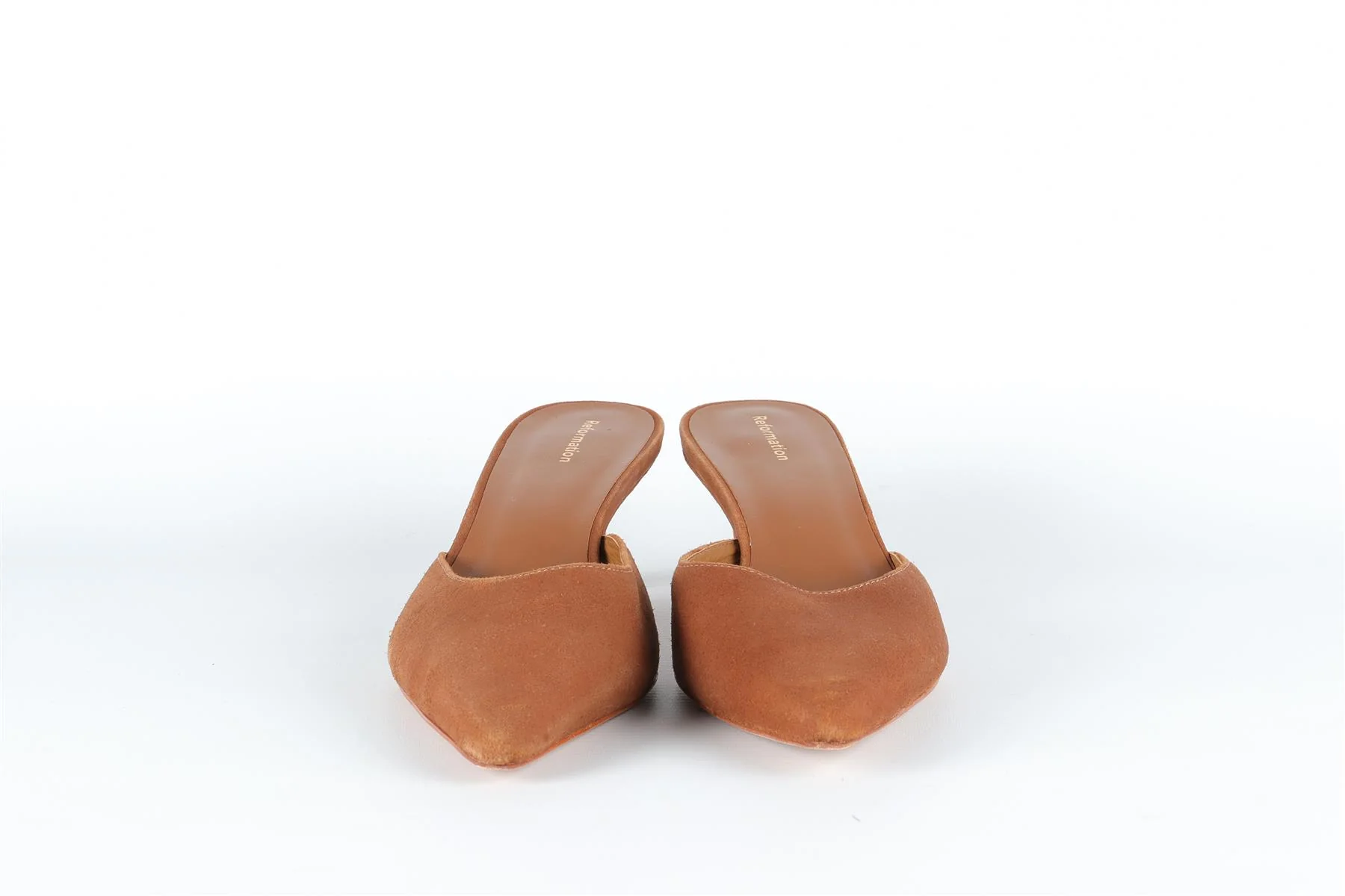 REFORMATION BROWN SUEDE MULES EU 37.5 UK 4.5 US 7.5 - Image 3
