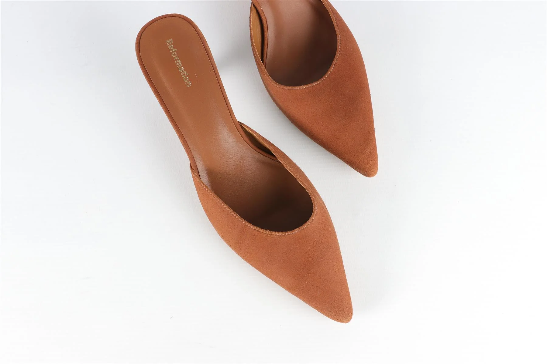REFORMATION BROWN SUEDE MULES EU 37.5 UK 4.5 US 7.5 - Image 4
