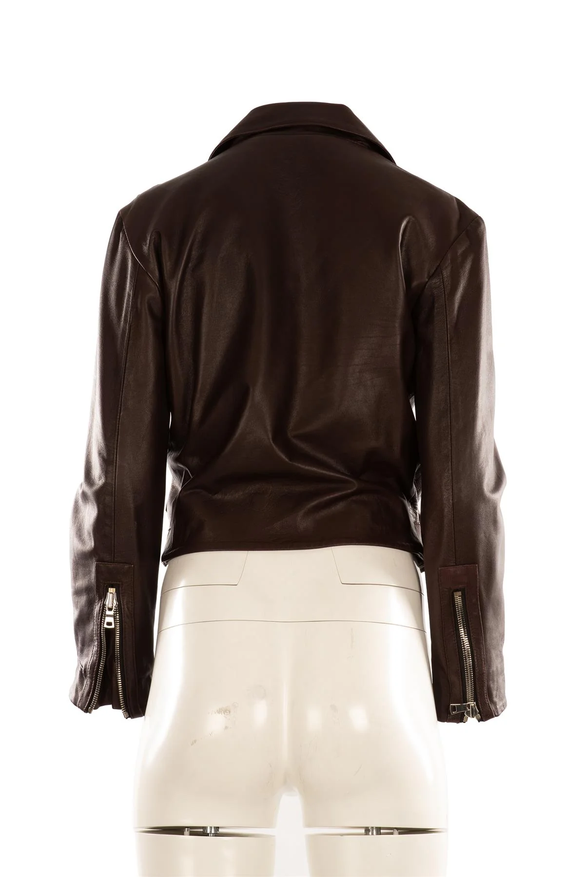REFORMATION BURGUNDY LEATHER JACKET XSMALL - Image 4