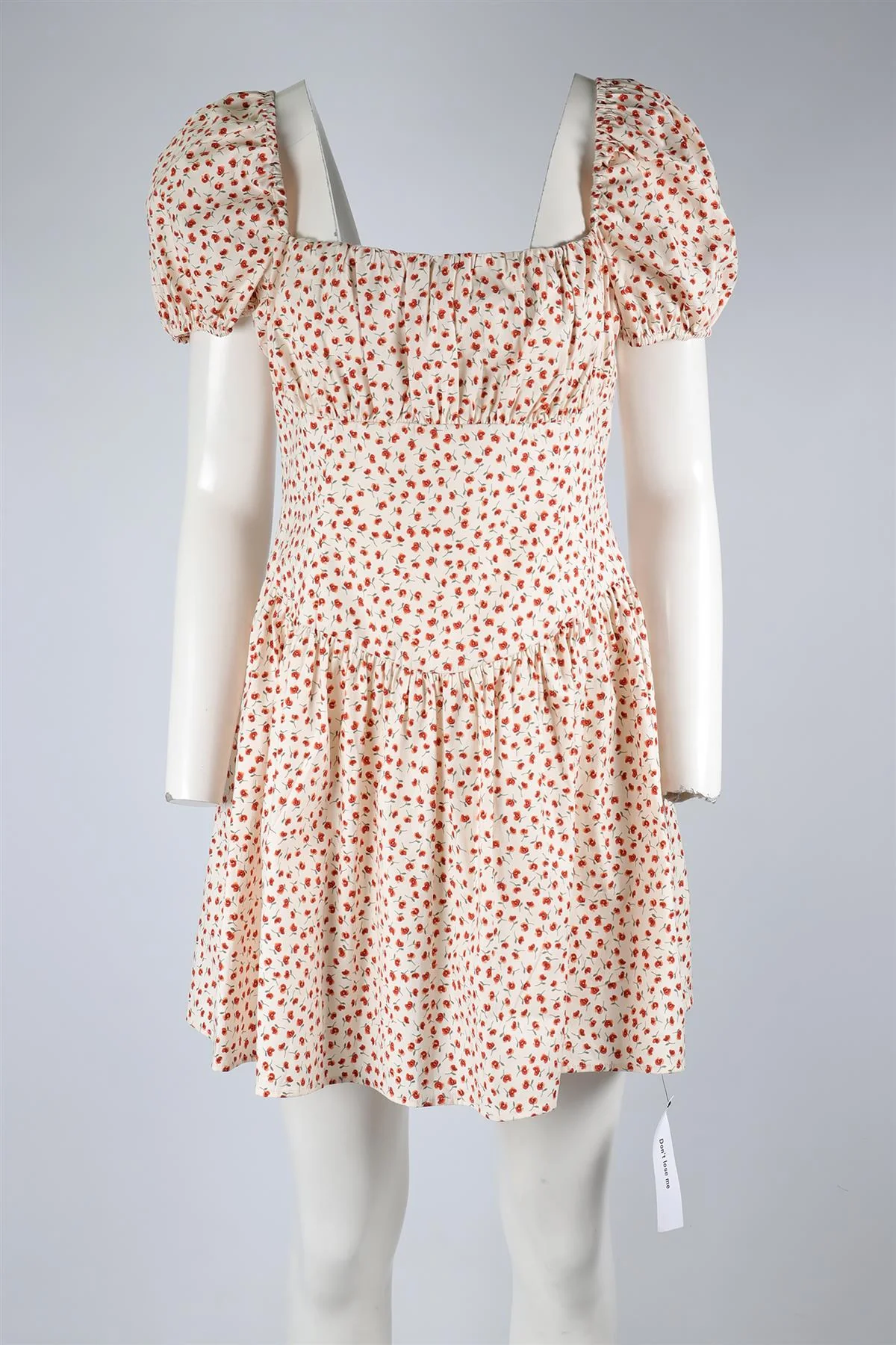 REFORMATION CREAM COTTON MINI DRESS US 10 UK 14 - Image 2