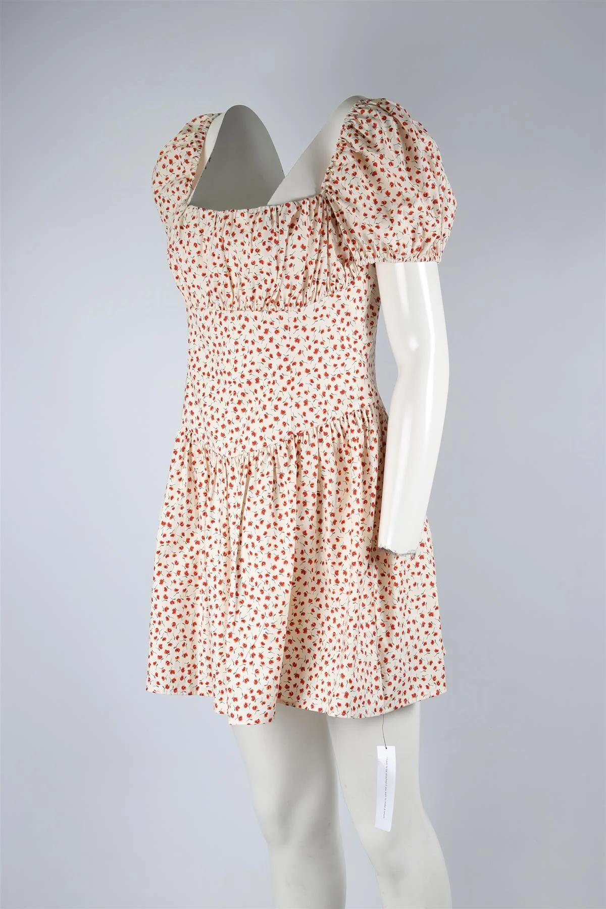 REFORMATION CREAM COTTON MINI DRESS US 10 UK 14 - Image 3