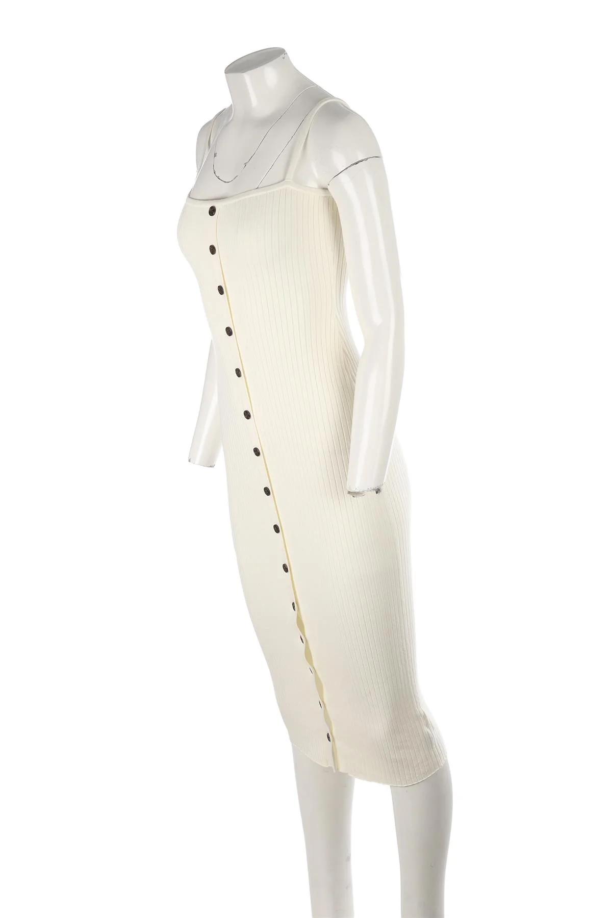 REFORMATION CREAM KNIT MIDI DRESS XSMALL - Image 3