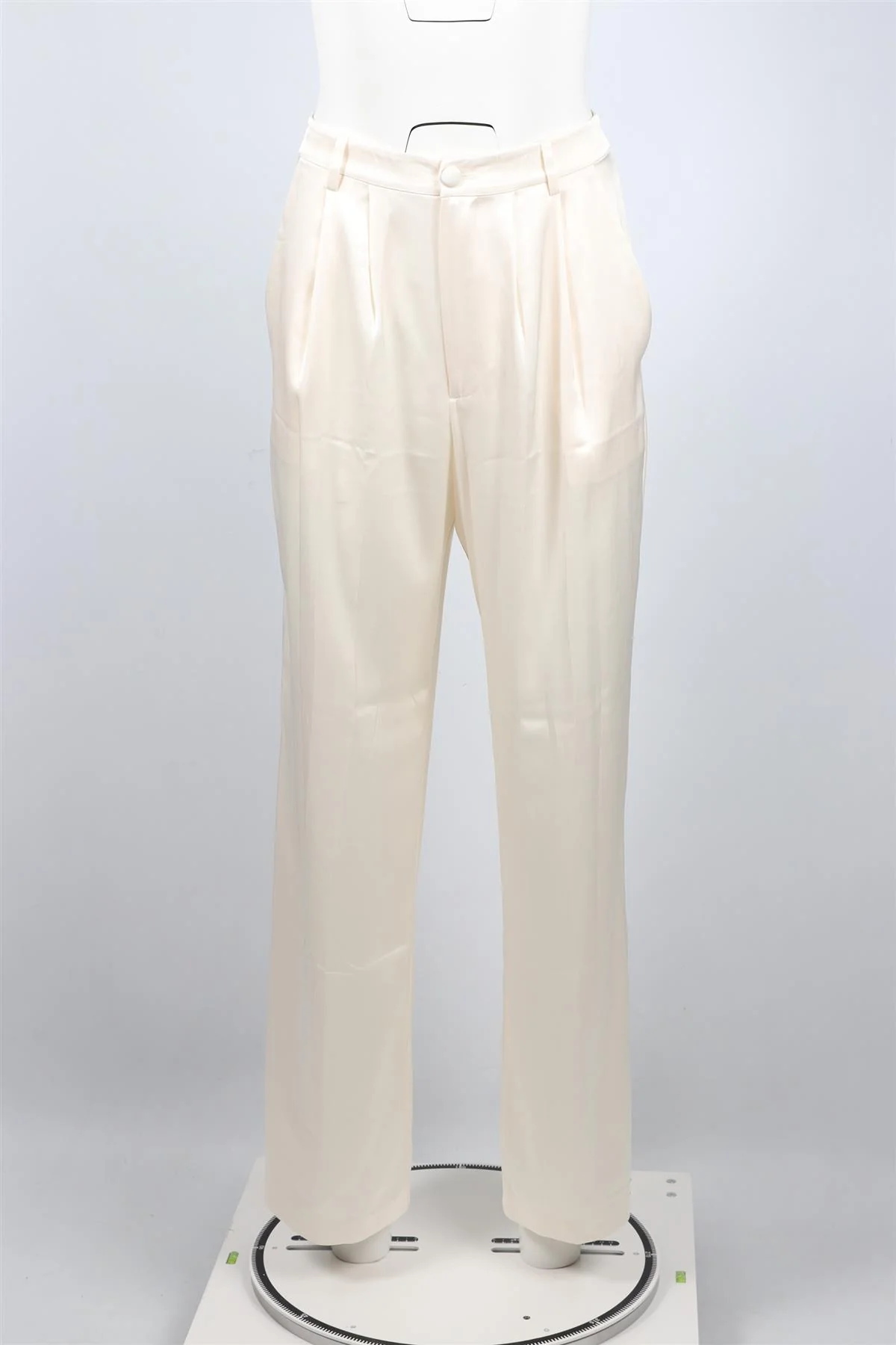 REFORMATION CREAM SATIN WIDE LEG PANTS US 2 UK 6 - Image 2