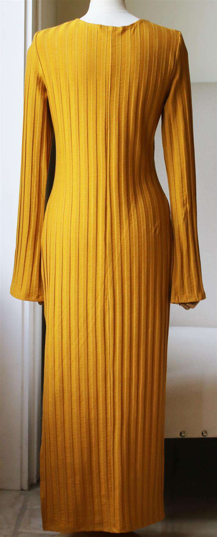 REFORMATION DILLON RIBBED STRETCH TENCEL MIDI DRESS MEDIUM - Image 3