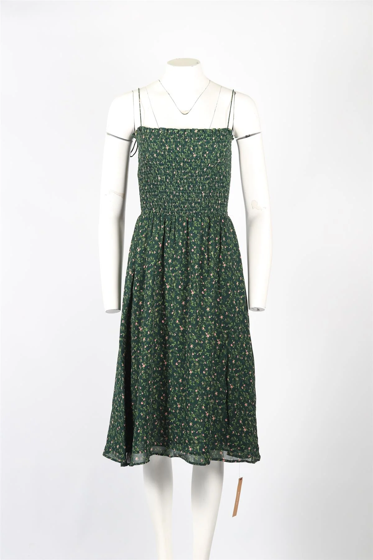 REFORMATION FLORAL PRINT CREPE MIDI DRESS SMALL - Image 2