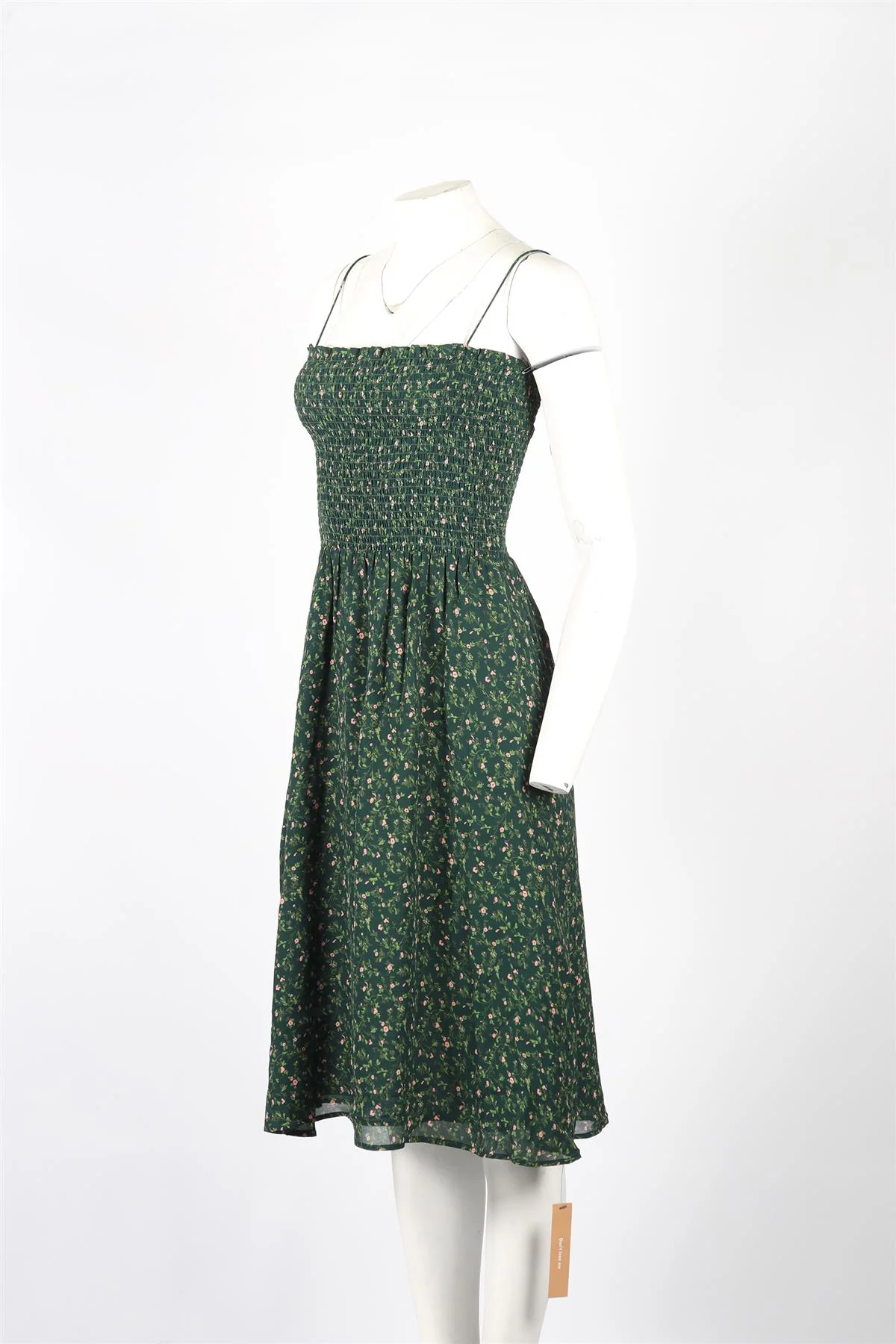 REFORMATION FLORAL PRINT CREPE MIDI DRESS SMALL - Image 3