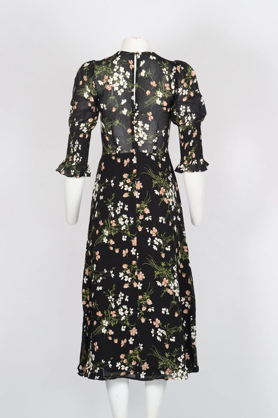 REFORMATION FLORAL PRINT CREPE MIDI DRESS US 2 UK 6 - Image 4