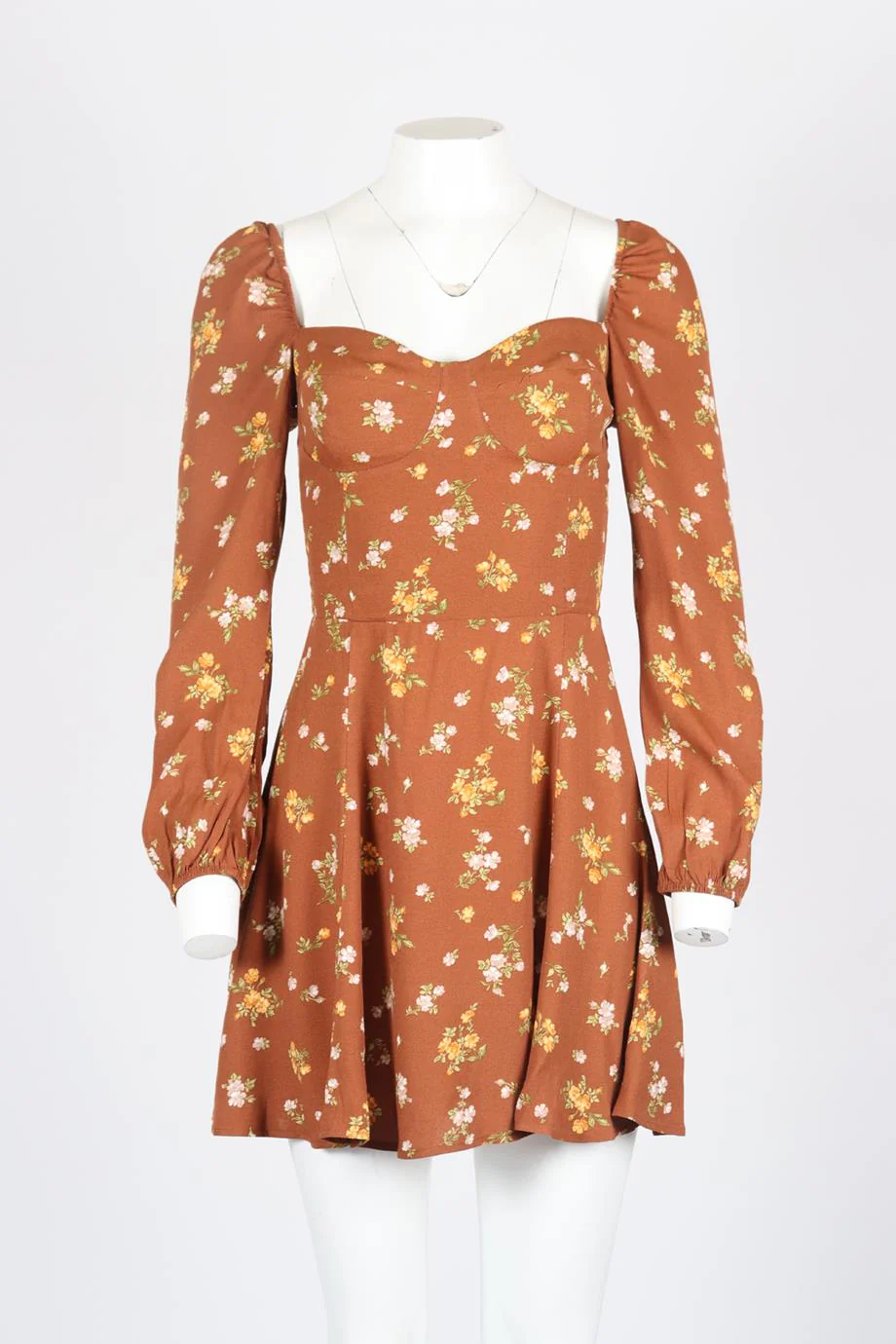 REFORMATION FLORAL PRINT CREPE MIDI DRESS US 6 UK 10 - Image 2