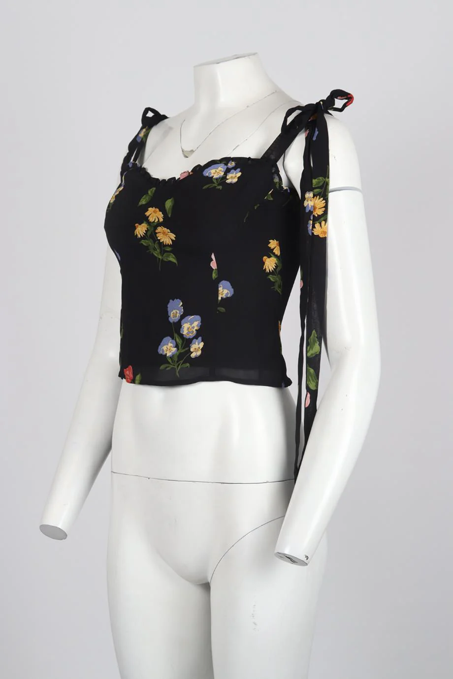 REFORMATION FLORAL PRINT CREPE TOP US 6 UK 10 - Image 3