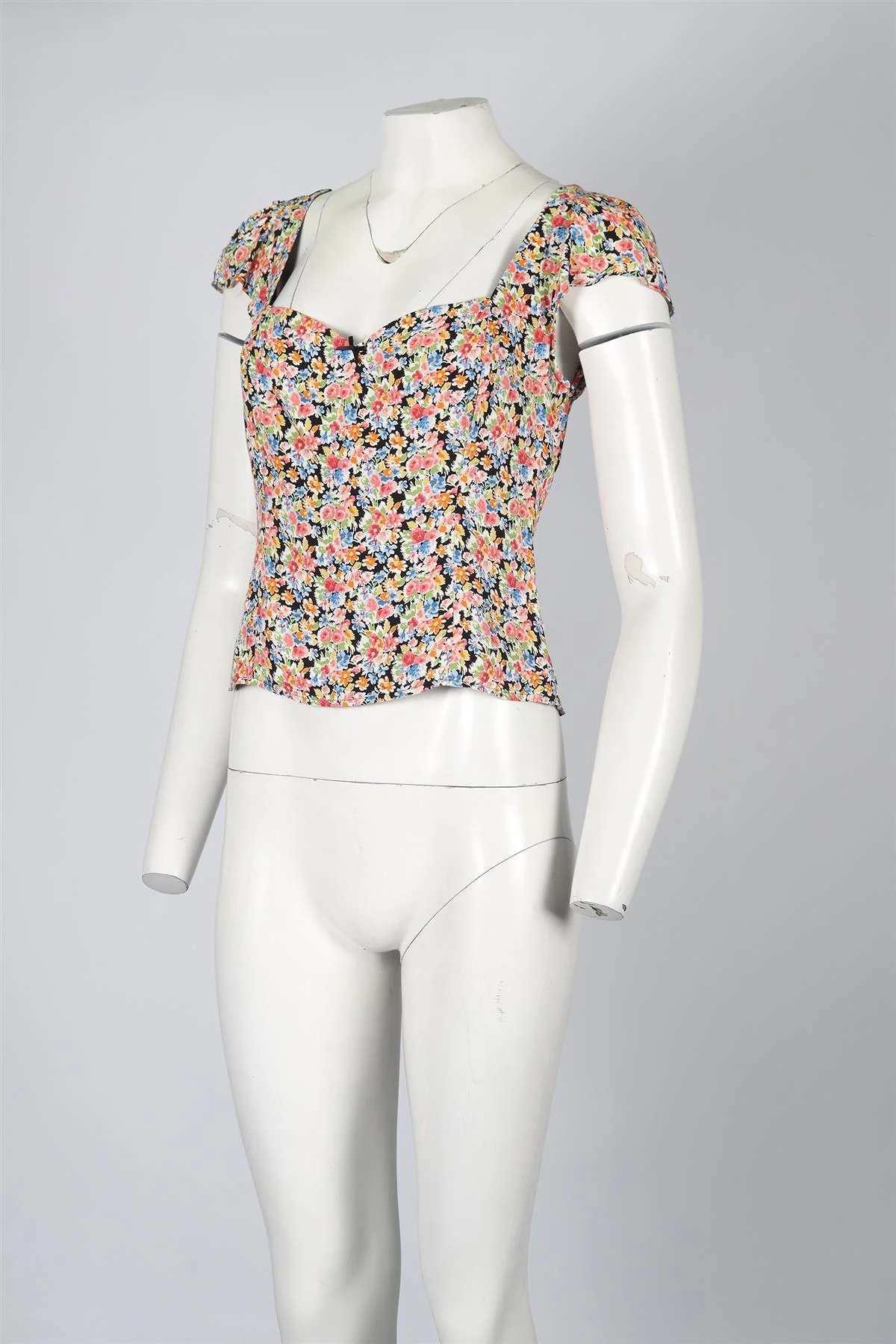 REFORMATION FLORAL PRINT CREPE TOP US 8 UK 12 - Image 3
