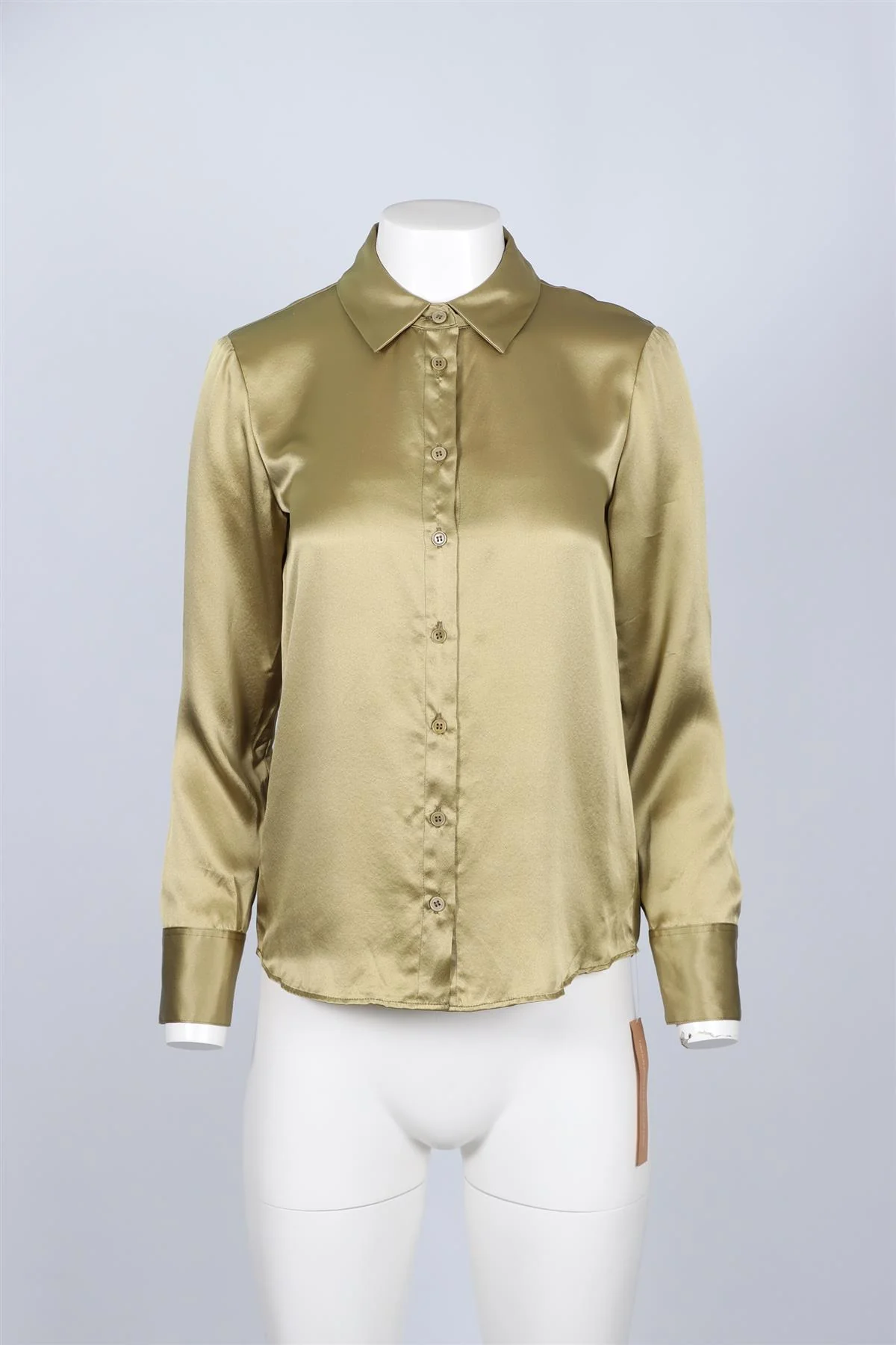 REFORMATION GREEN SILK SHIRT XSMALL - Image 2