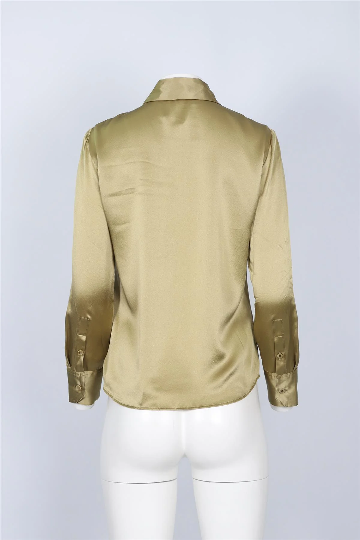 REFORMATION GREEN SILK SHIRT XSMALL - Image 4