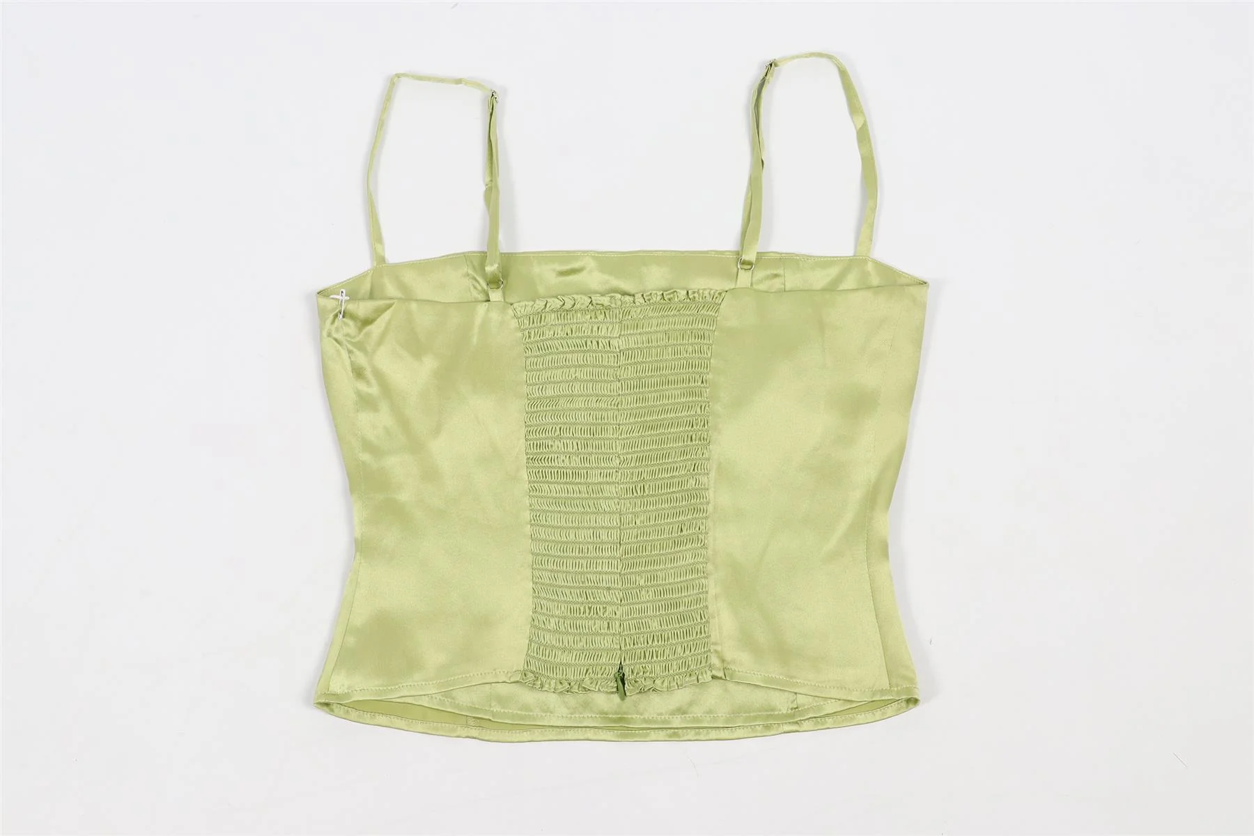 REFORMATION GREEN SILK TOP US 2 UK 6 - Image 4
