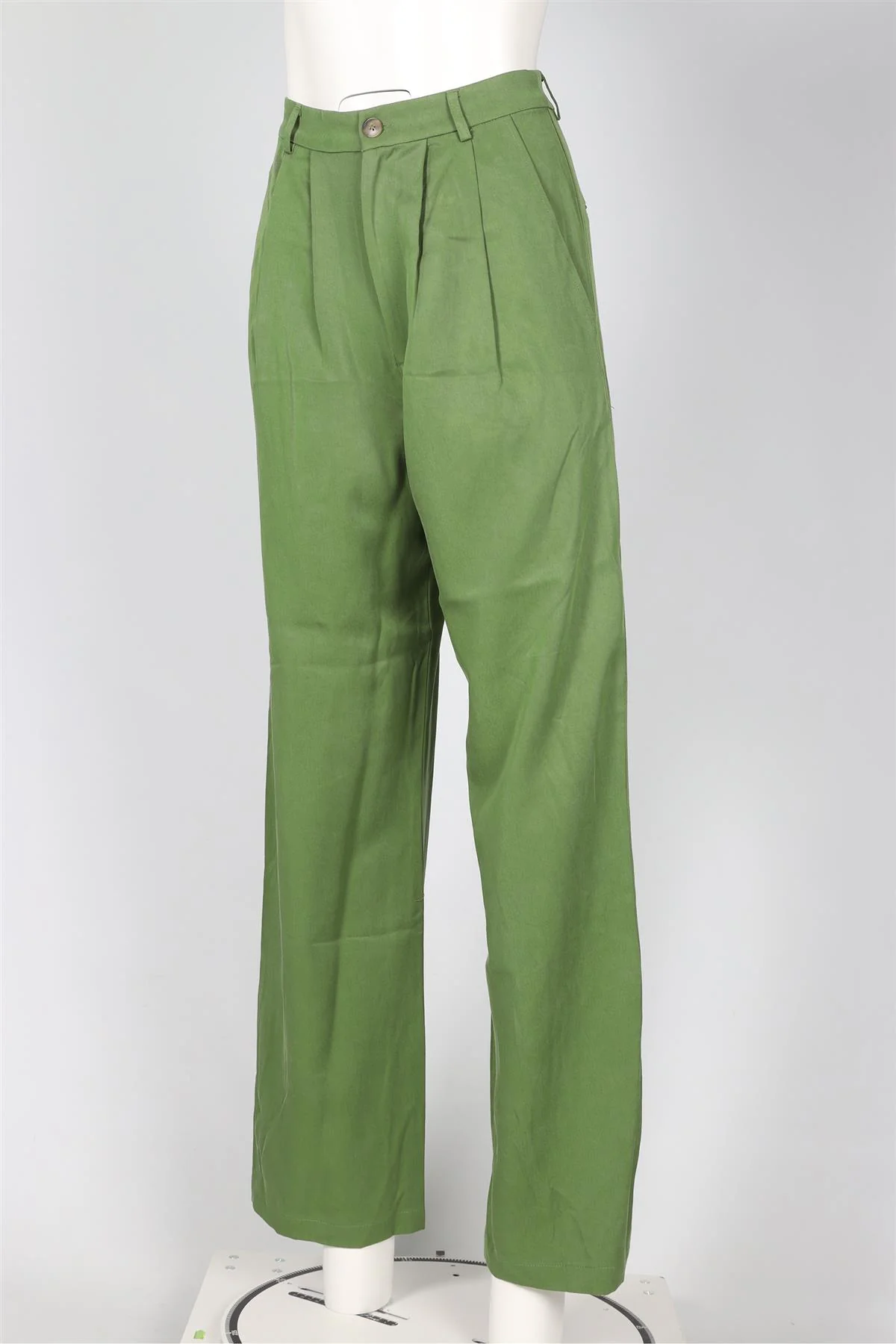 REFORMATION GREEN WOVEN STRAIGHT LEG PANTS US 2 UK 6 - Image 3