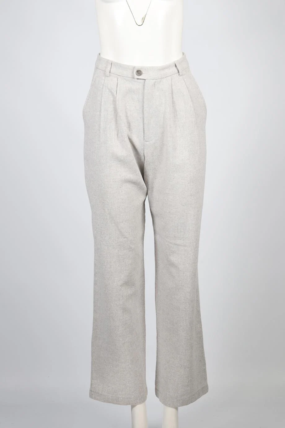 REFORMATION GREY WOOL-BLEND TROUSERS US 2 UK 6 - Image 2