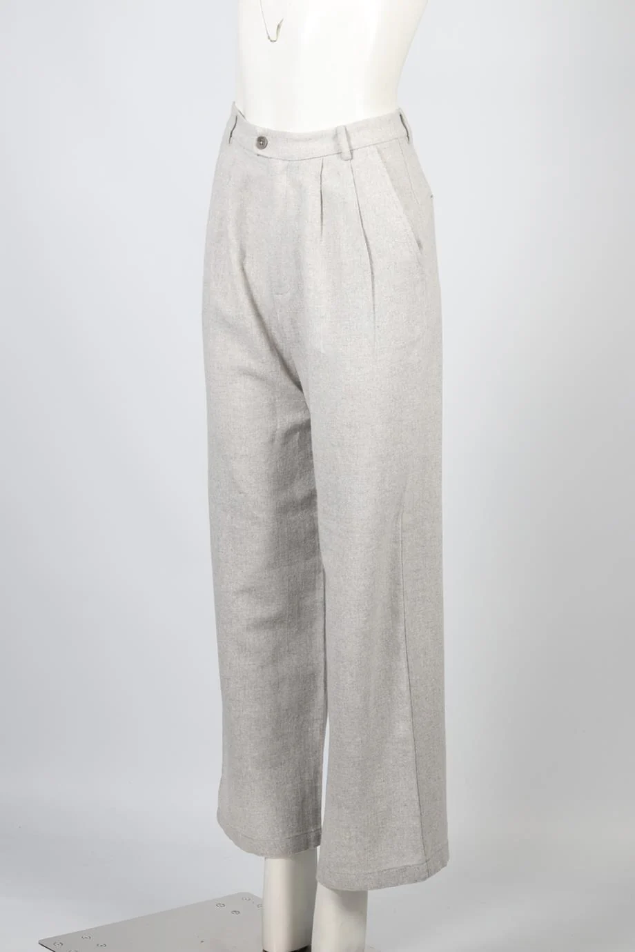 REFORMATION GREY WOOL-BLEND TROUSERS US 2 UK 6 - Image 3