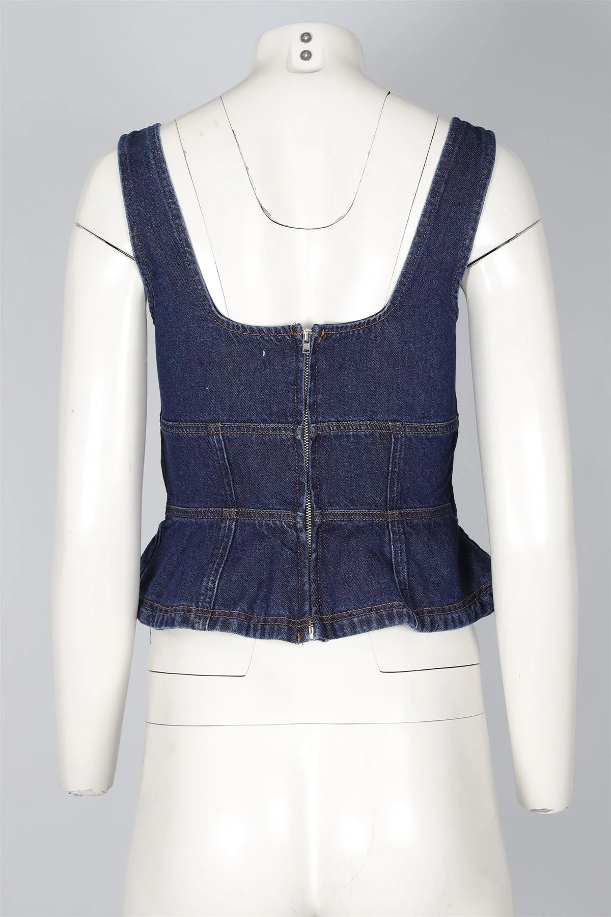 REFORMATION + KACEY MUSGRAVES BLUE DENIM TOP US 2 UK 6 - Image 4