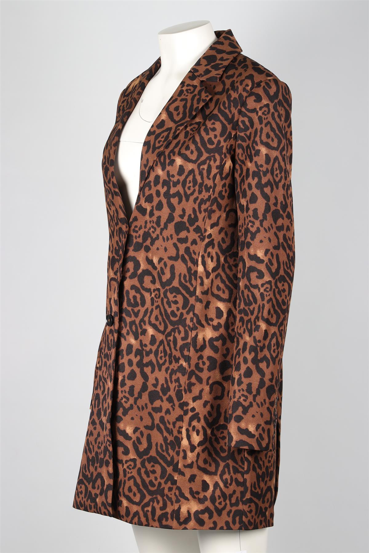REFORMATION + LAURA HARRIER BROWN WOVEN COAT SMALL - Image 3