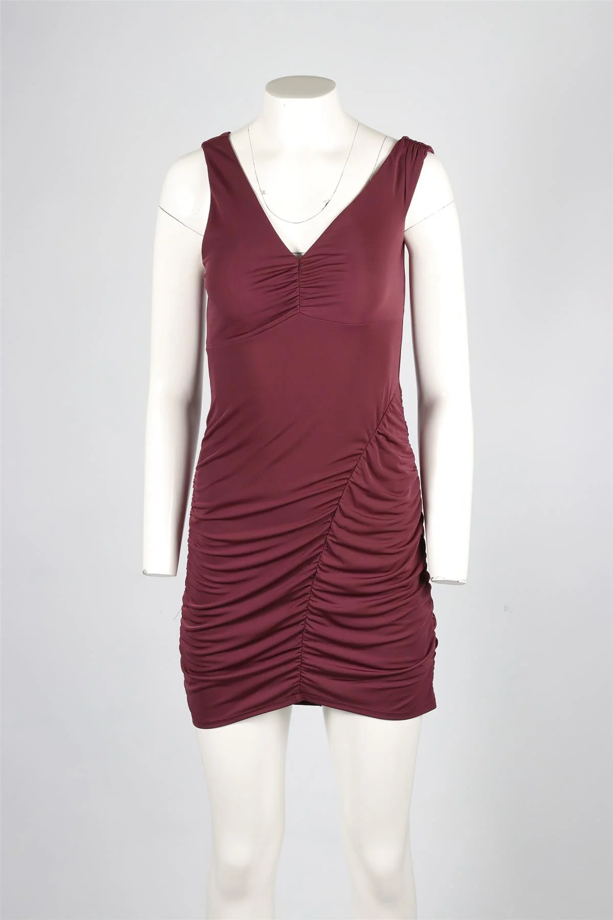 REFORMATION MAROON JERSEY MINI DRESS SMALL - Image 2