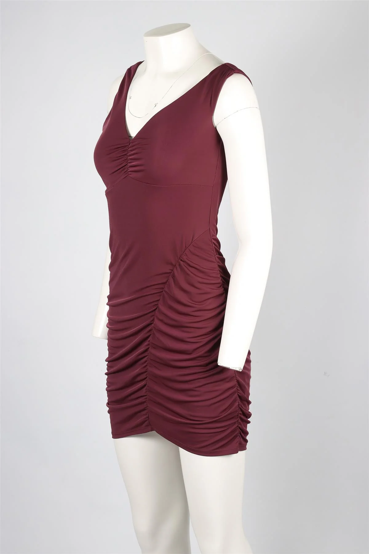 REFORMATION MAROON JERSEY MINI DRESS SMALL - Image 3