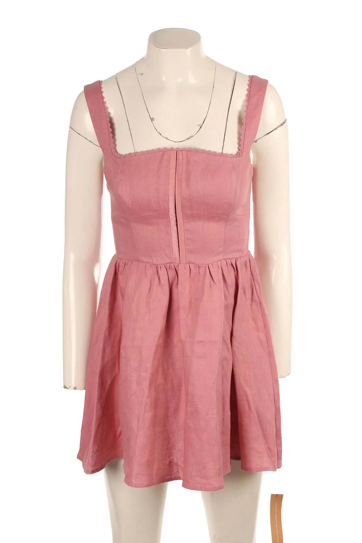 REFORMATION PINK LINEN MINI DRESS US 2 UK 6 - Image 2
