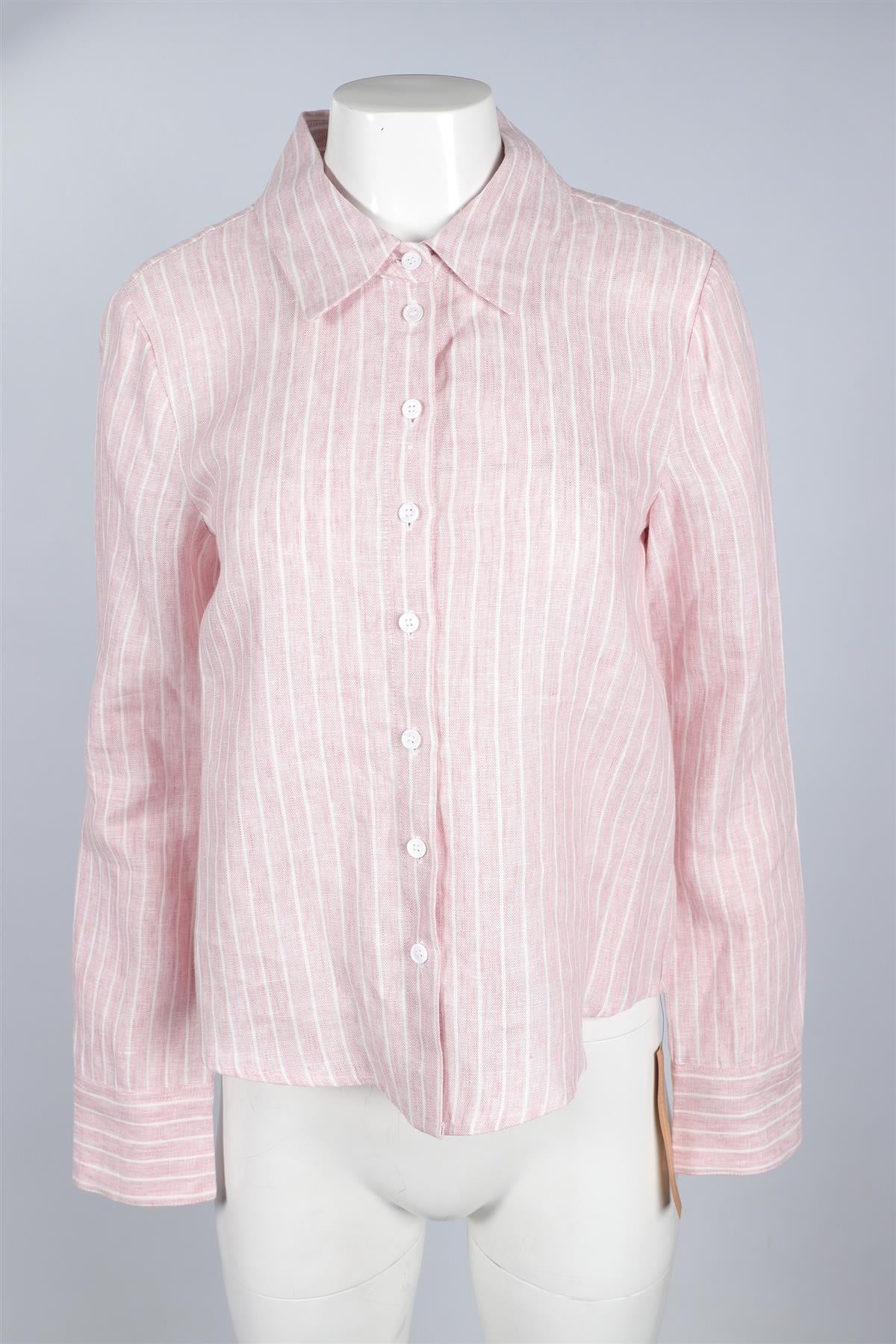 REFORMATION PINK LINEN SHIRT SMALL - Image 2