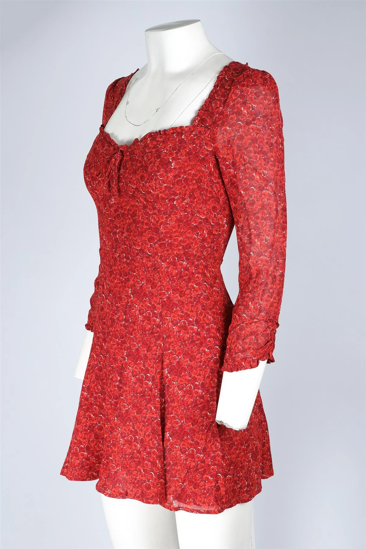 REFORMATION RED CREPE MINI DRESS US 2 UK 6 - Image 3