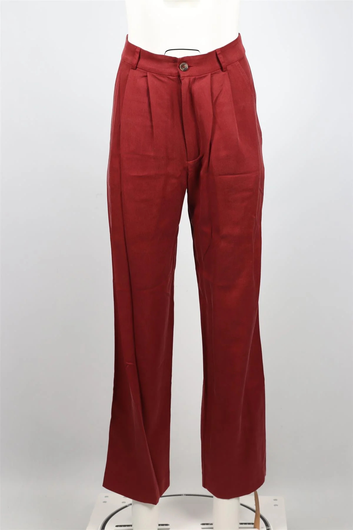 REFORMATION RED WOVEN STRAIGHT LEG PANTS US 2 UK 6 - Image 2