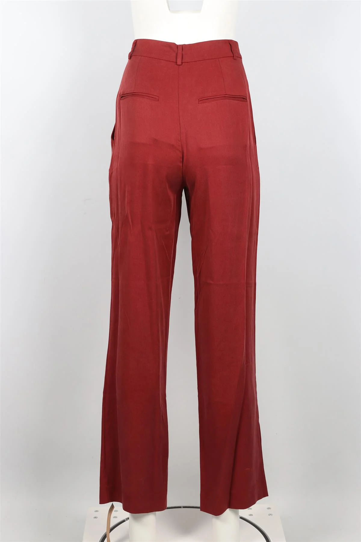 REFORMATION RED WOVEN STRAIGHT LEG PANTS US 2 UK 6 - Image 4