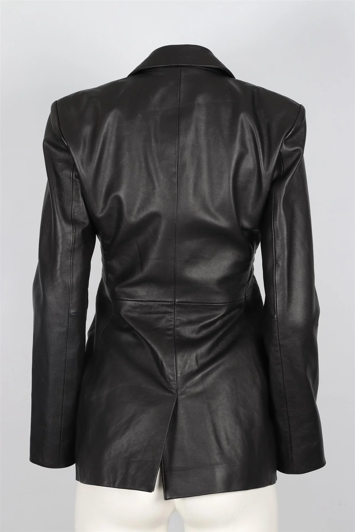 REFORMATION + VEDA BLACK LEATHER BLAZER SMALL - Image 4