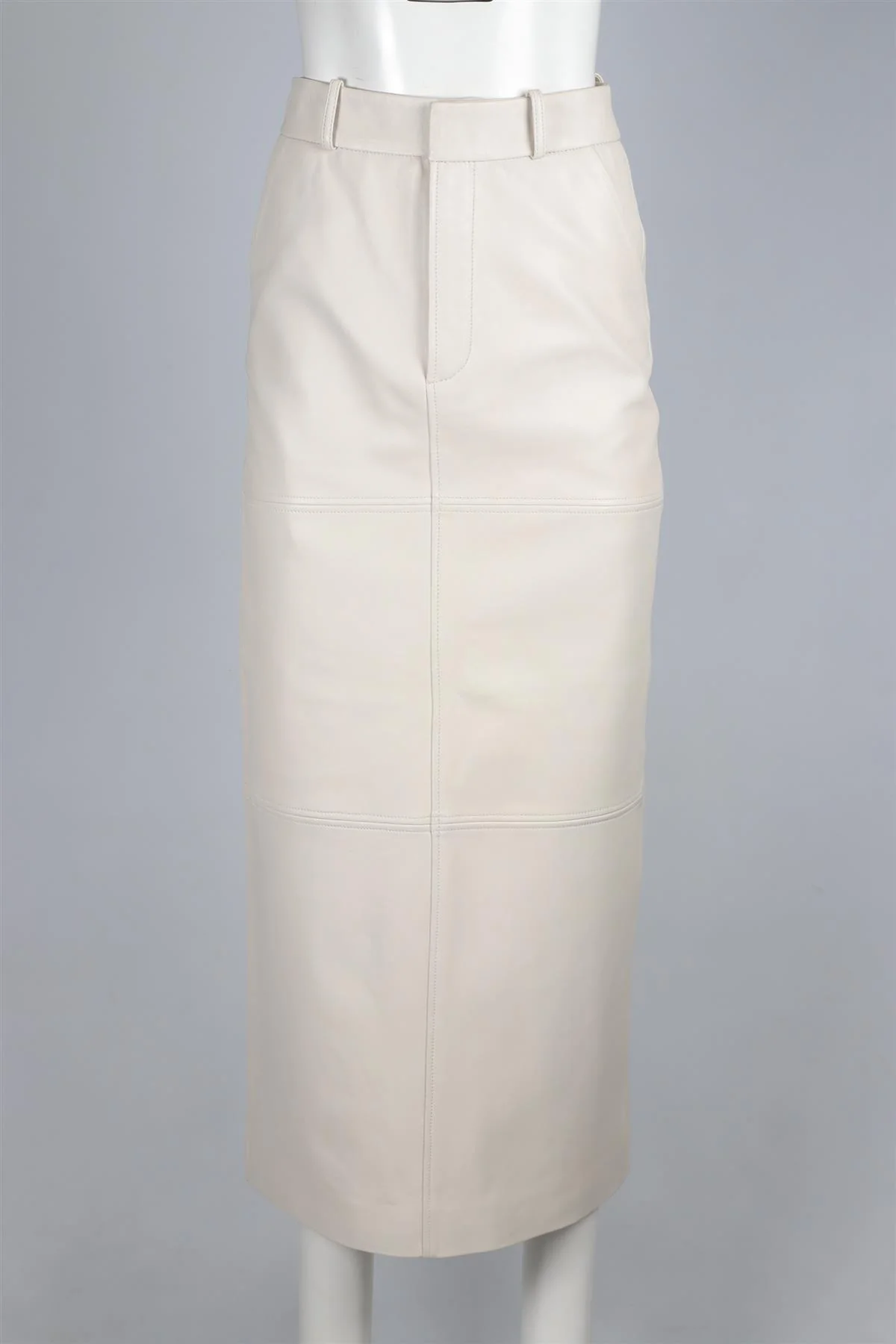REFORMATION + VEDA ECRU LEATHER MAXI SKIRT US 2 UK 6 - Image 2
