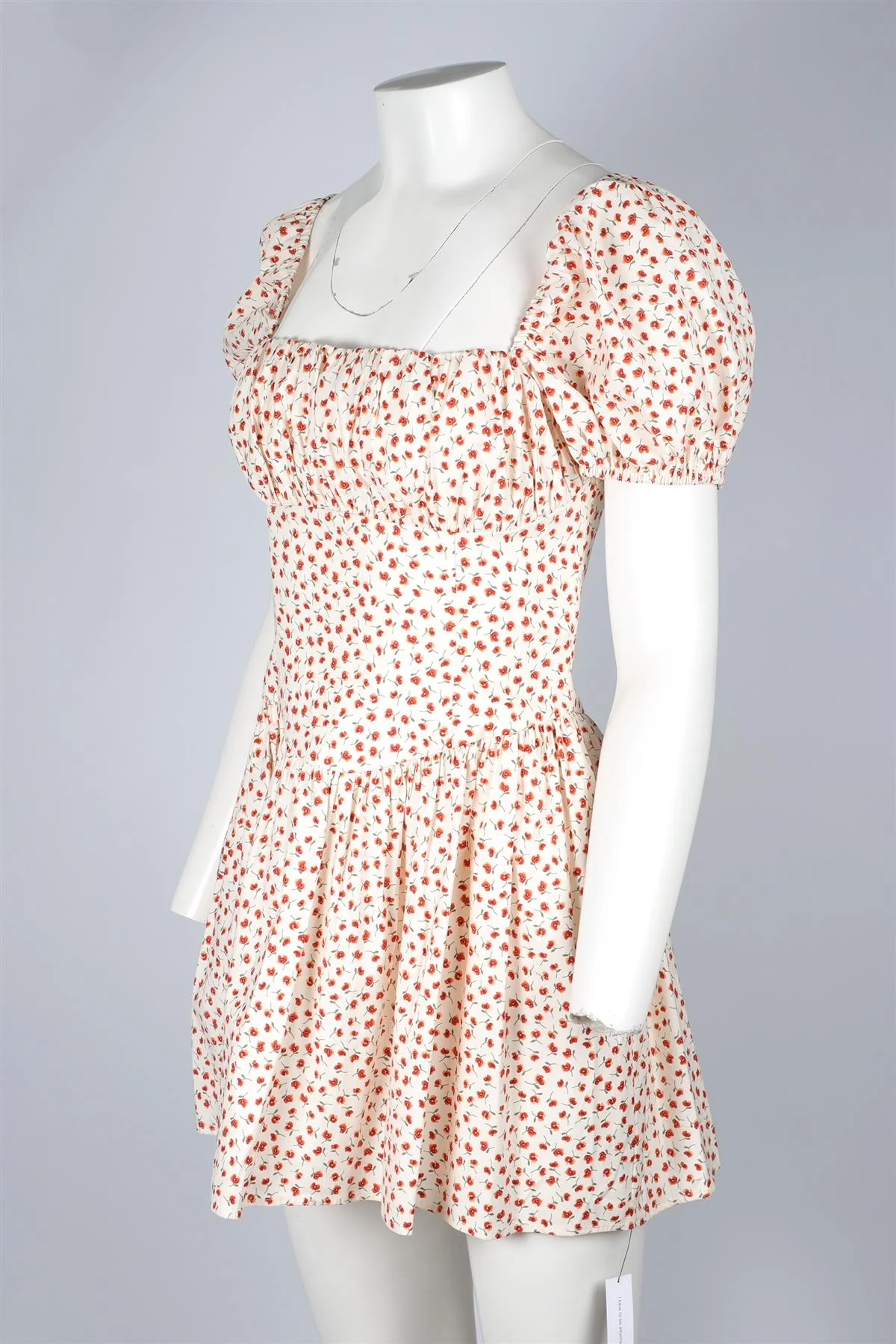 REFORMATION WHITE COTTON MINI DRESS US 2 UK 6 - Image 3