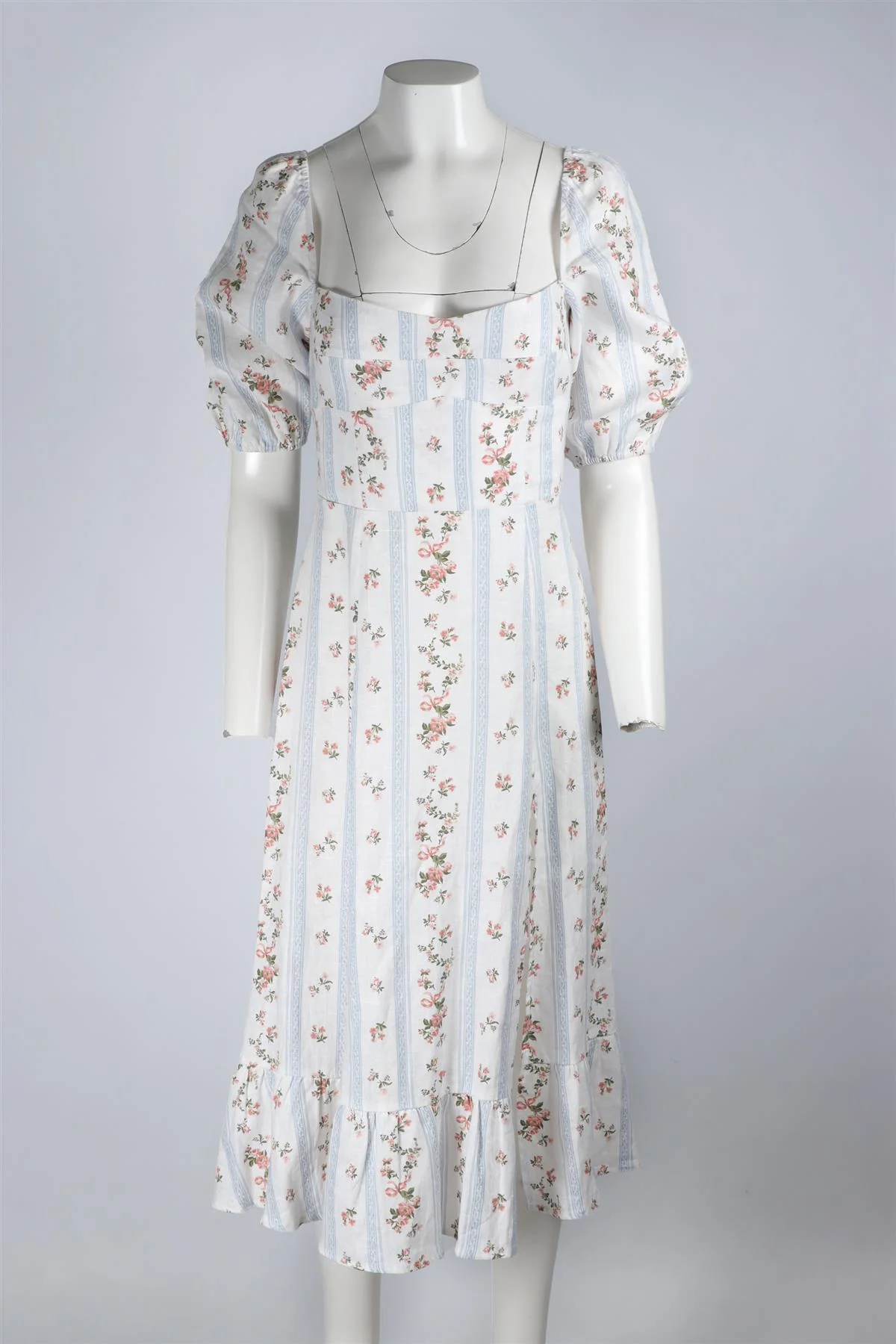 REFORMATION WHITE LINEN MIDI DRESS US 4 UK 8 - Image 2