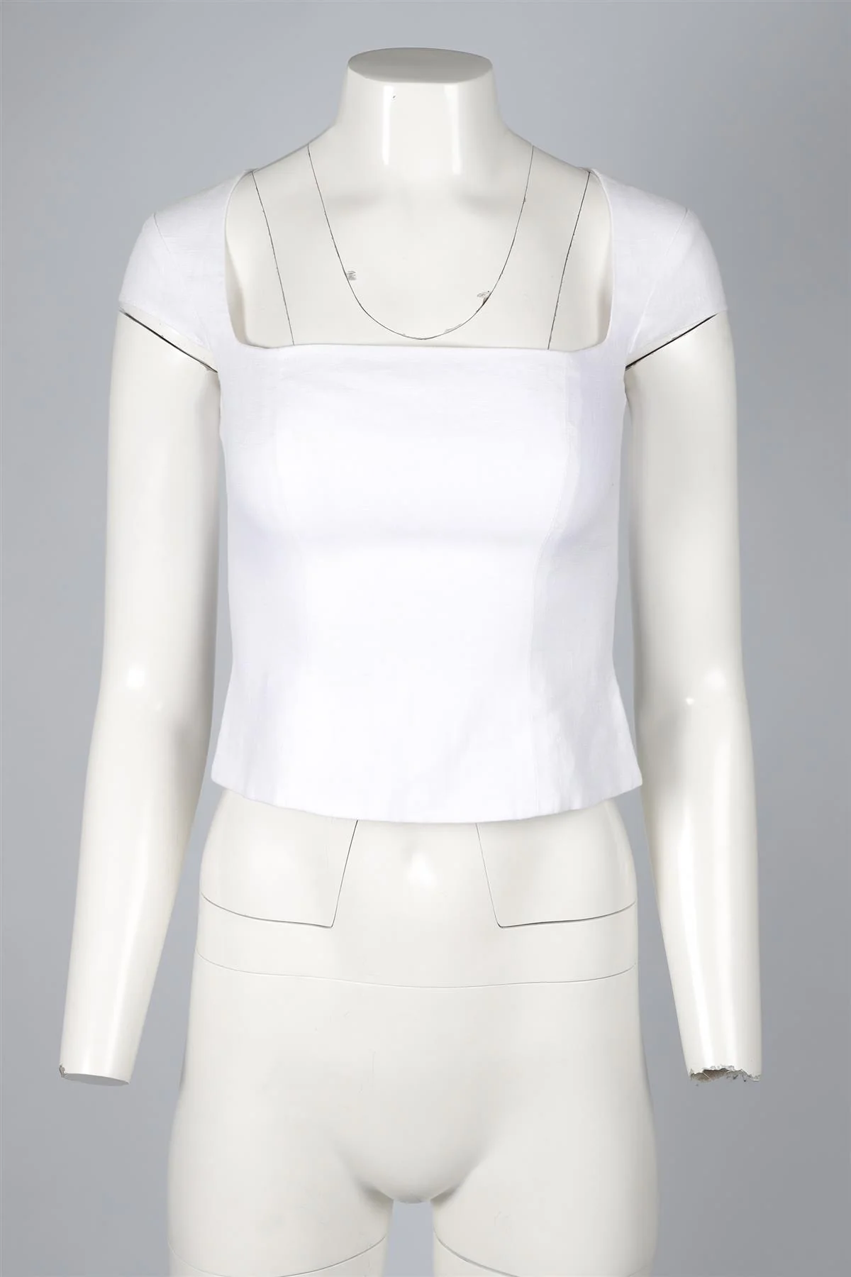 REFORMATION WHITE LINEN TOP US 0 UK 4 - Image 2