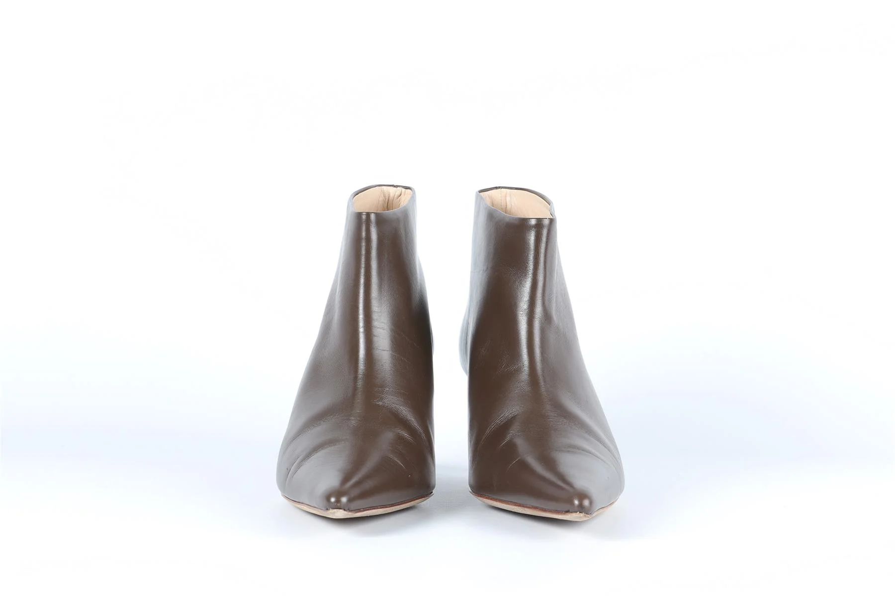 REJINA PYO BROWN LEATHER ANKLE BOOTS EU 38 UK 5 US 8 - Image 3