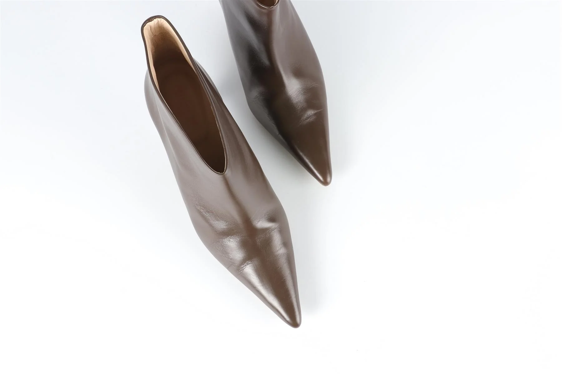 REJINA PYO BROWN LEATHER ANKLE BOOTS EU 38 UK 5 US 8 - Image 4