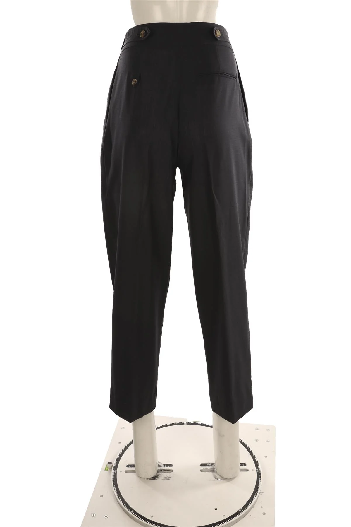 REJINA PYO NAVY WOOL TAPERED PANTS UK 8 - Image 4