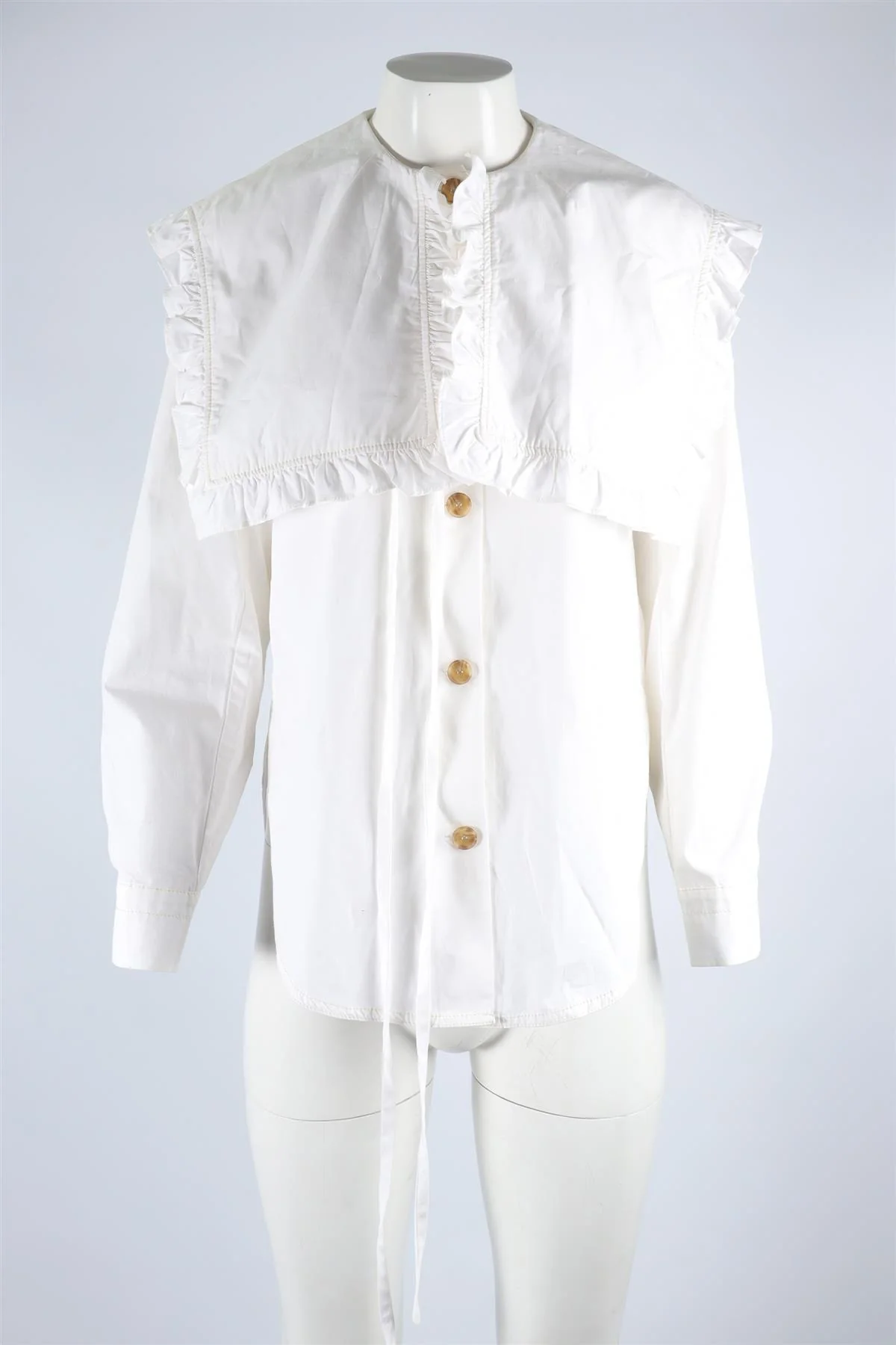 REJINA PYO WHITE COTTON SHIRT SMALL - Image 2