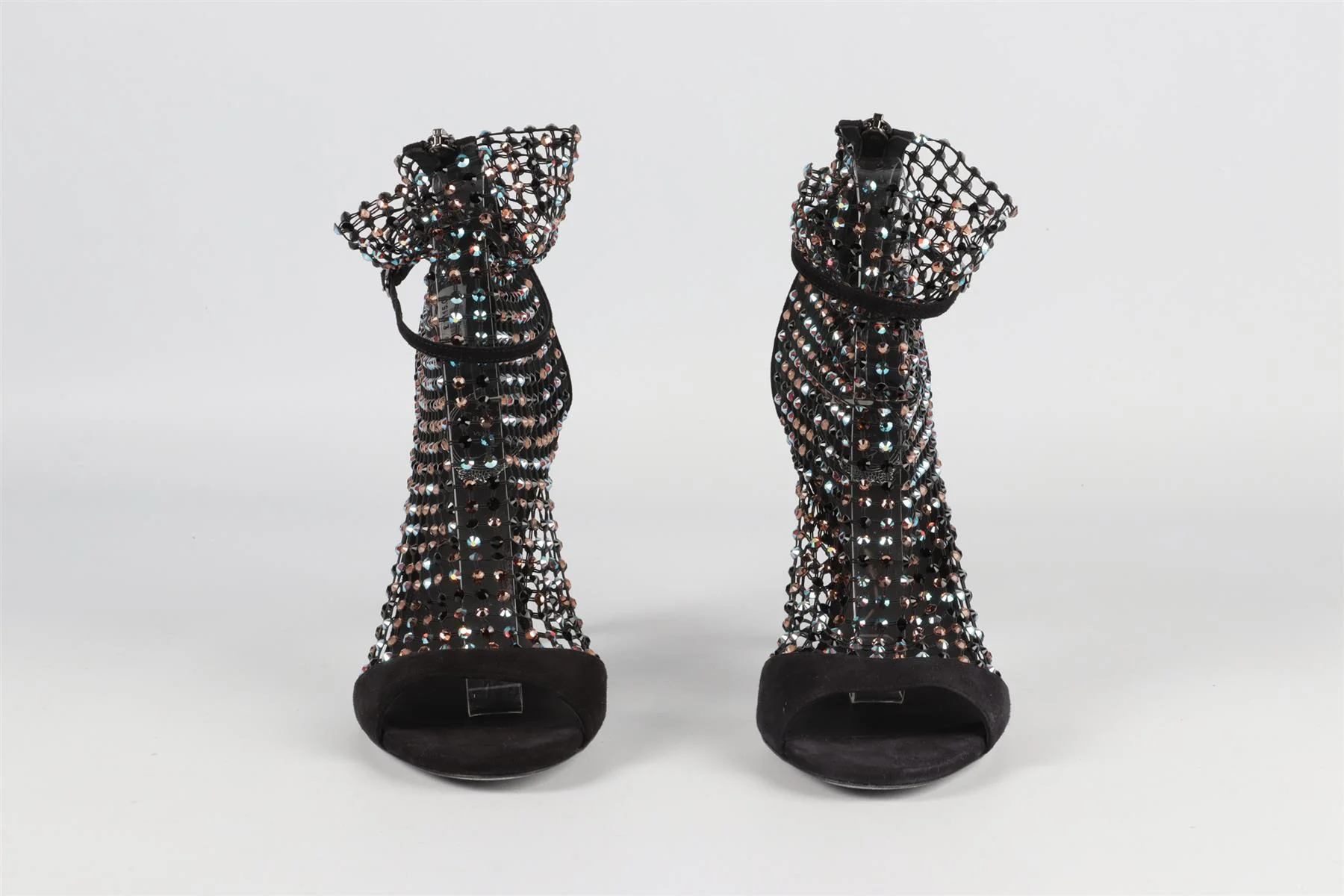 RENE CAOVILLA BLACK GALAXIA CRYSTAL AND SUEDE SANDALS EU 38.5 UK 5.5 US 8.5 - Image 3