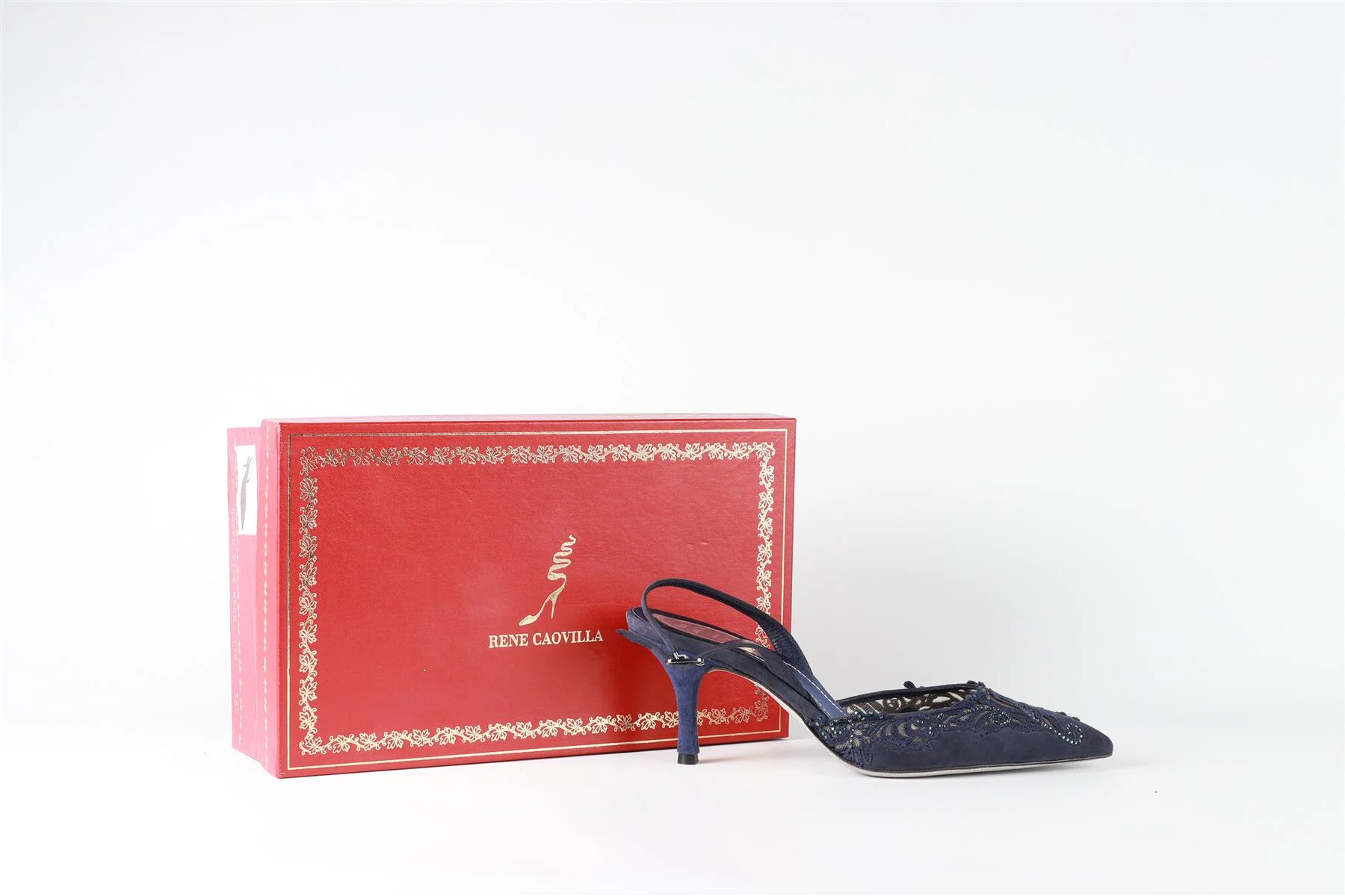 RENÉ  CAOVILLA BLUE SUEDE SLINGBACK PUMPS EU 37 UK 4 US 7 - Image 7